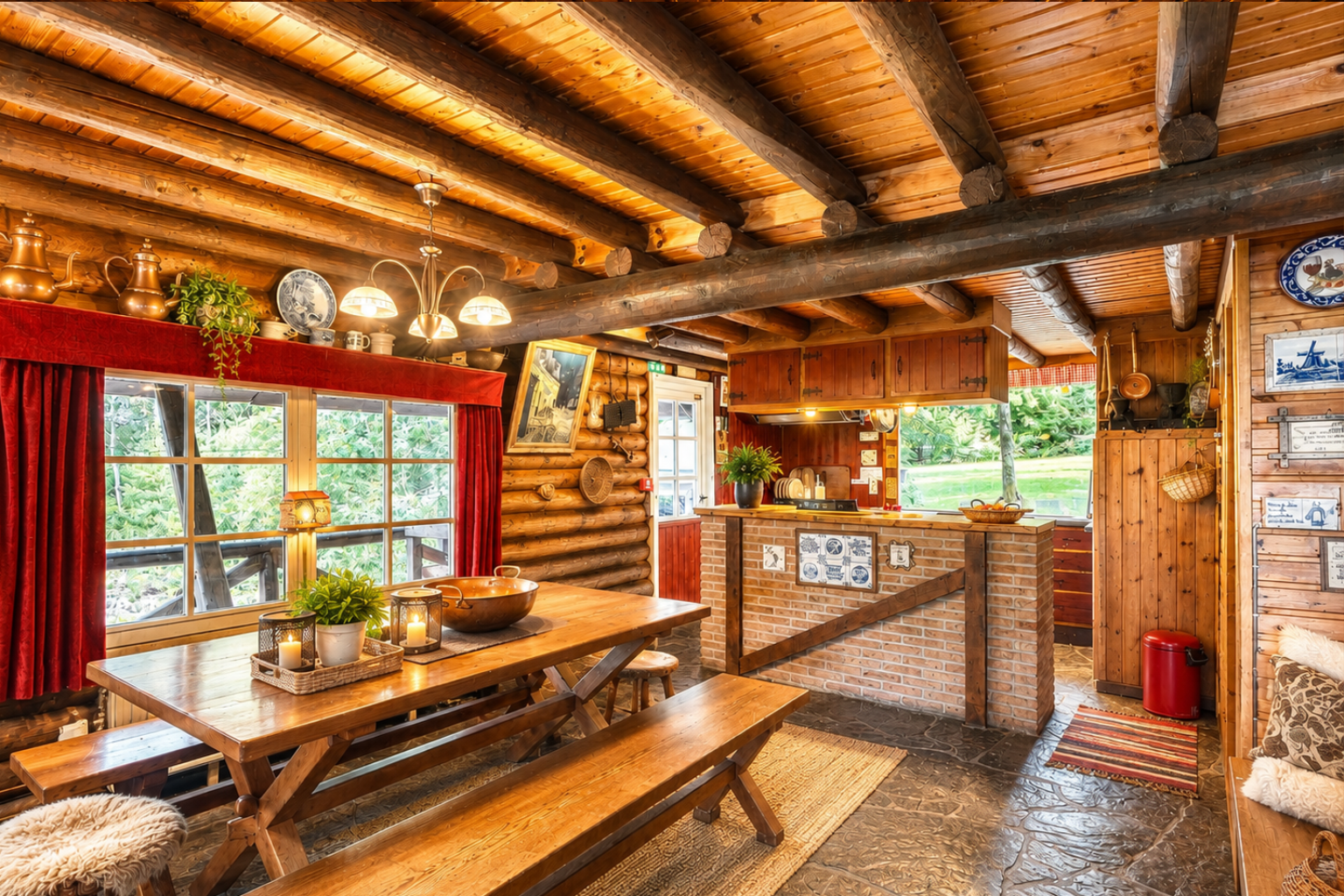 Groepsaccomodatie ardennen met bar Een houten bar met krukken en flessen erop