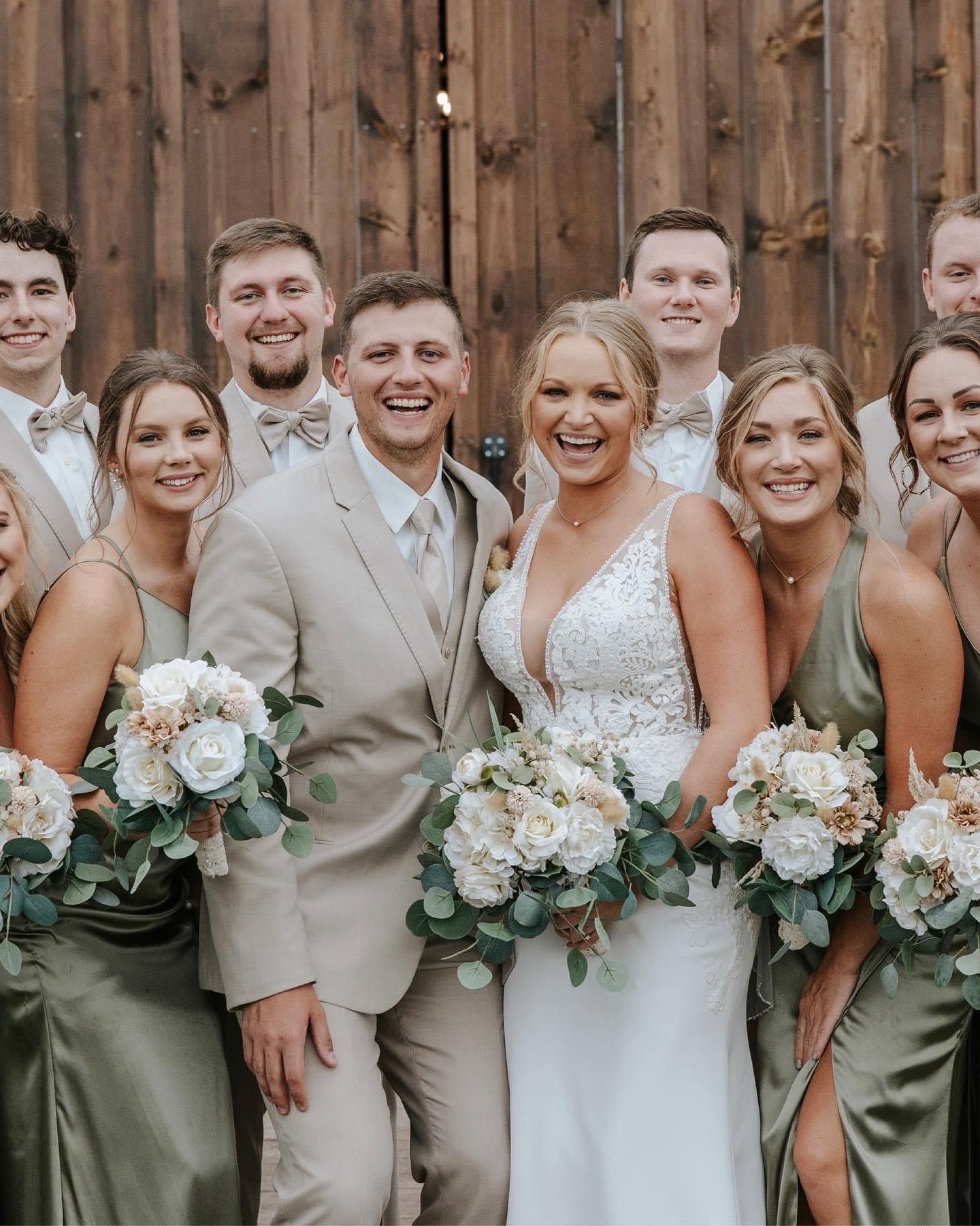 Bridal party posing