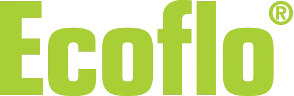 Un logo ecoflo vert sur fond blanc
