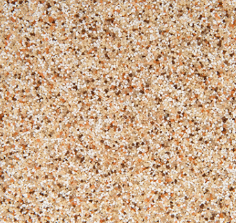 Textured surface, speckled with light beige, tan, and dark brown granules, creating a rough, granular appearance.