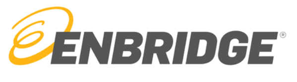 Enbridge logo: yellow swirl graphic with the word 