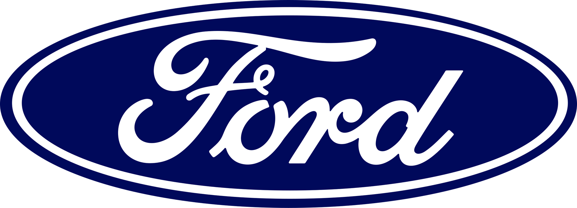 Ford logo in white script inside a blue oval.