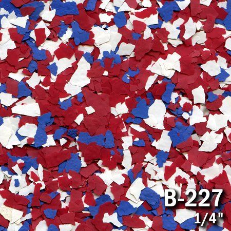 Red, white, and blue decorative chips, labeled B-227 1/4