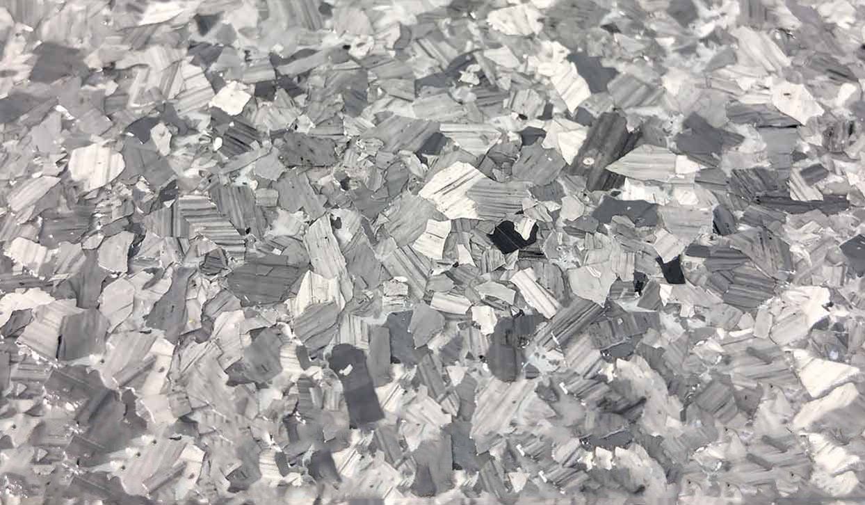 Gray and white chip flooring.