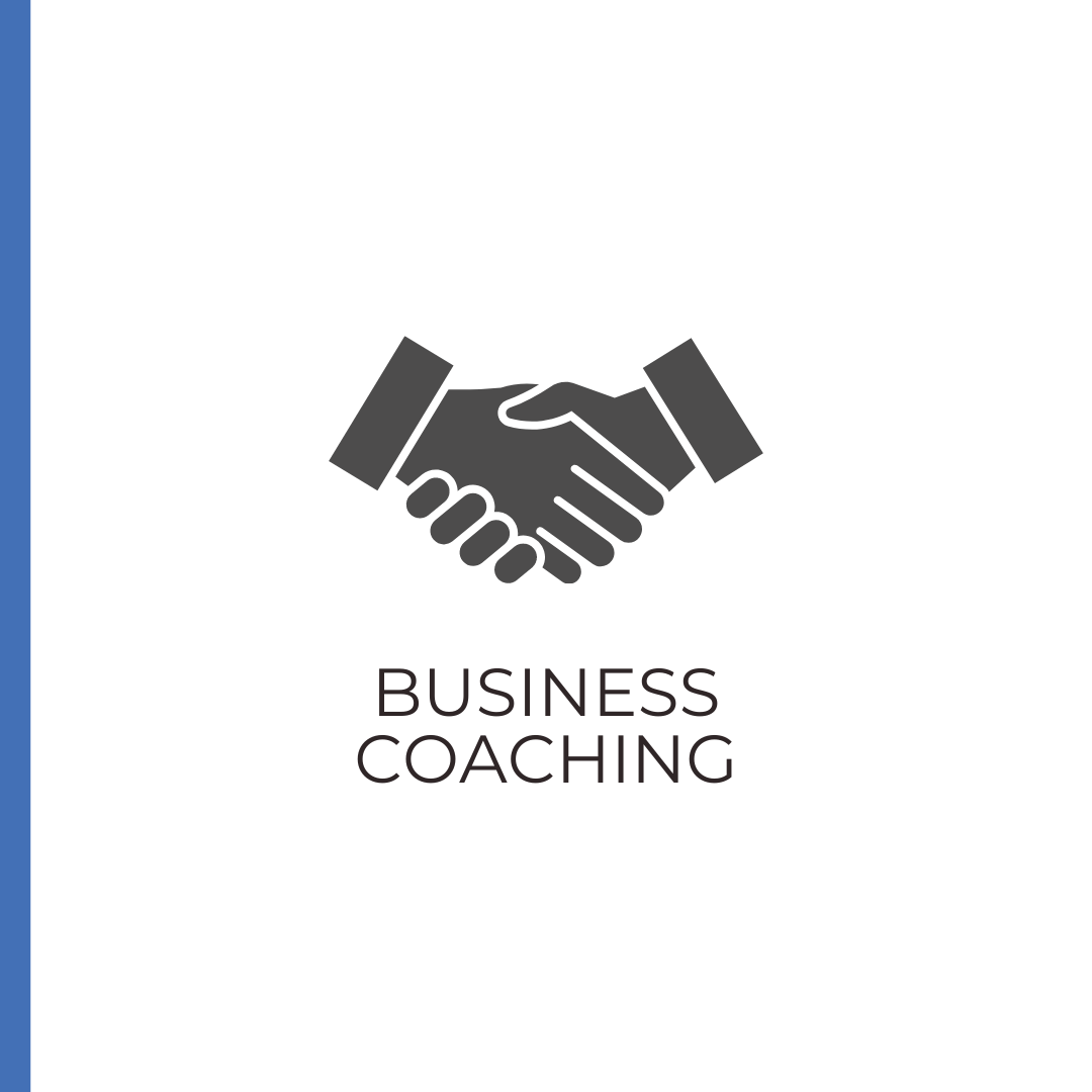 A business coaching logo with a handshake between two people.