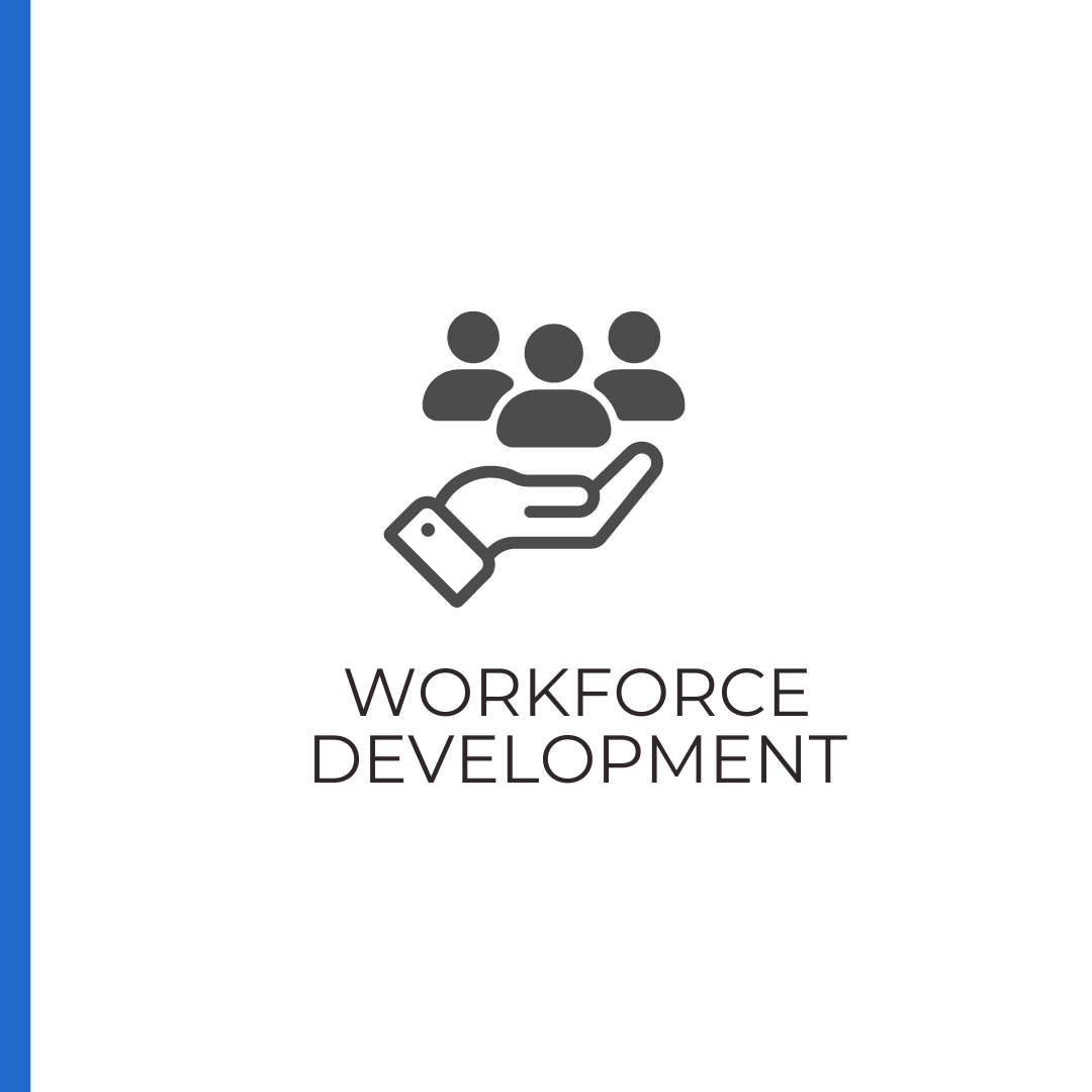 An icon of a hand holding a group of people.