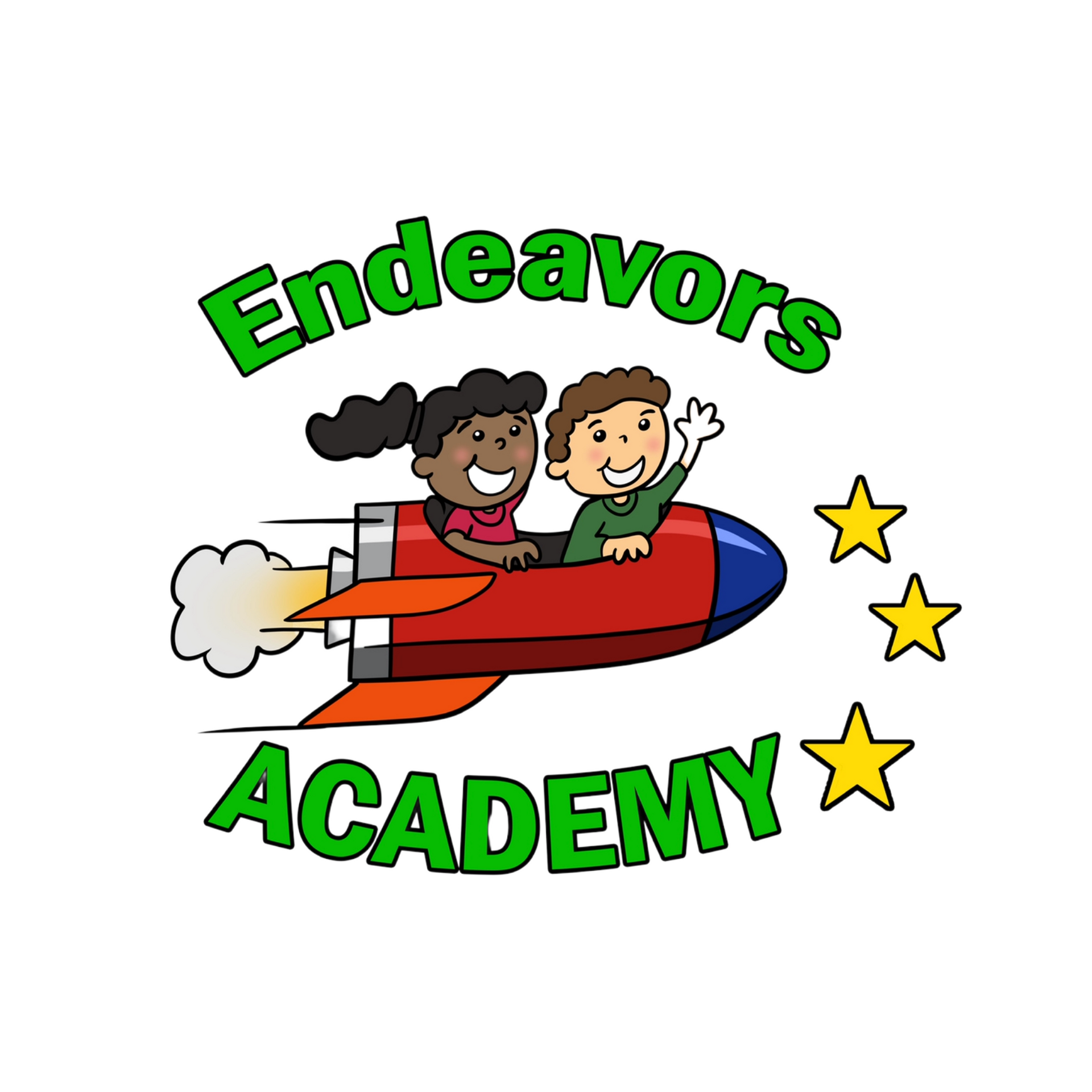 A boy and a girl are riding on the back of a rocket.
