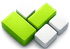 Green and white interlocking blocks logo for JF Pavers