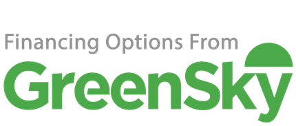 Financing Options From GreenSky logo, green text and design.