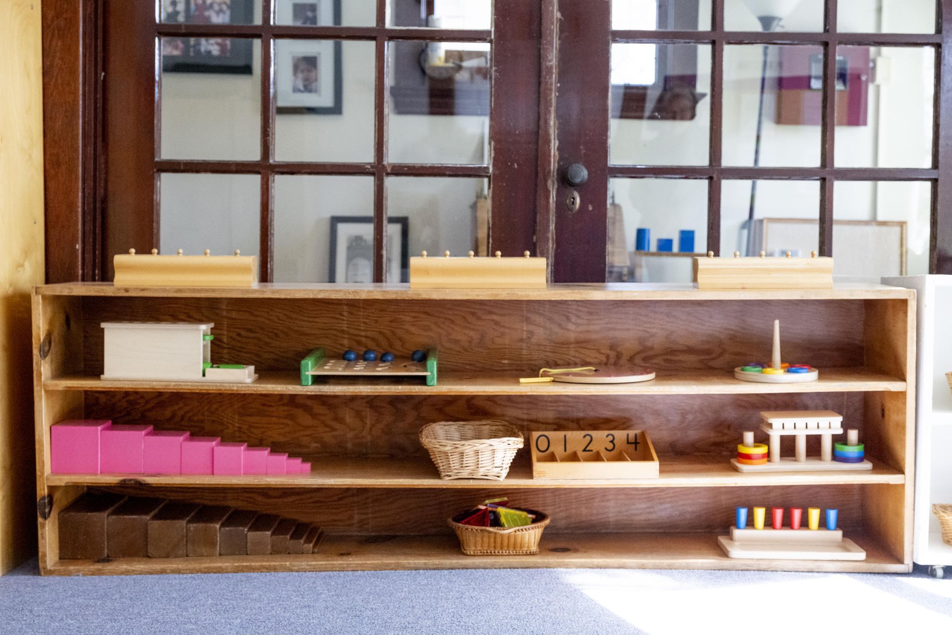 Montessori children working in the classroom