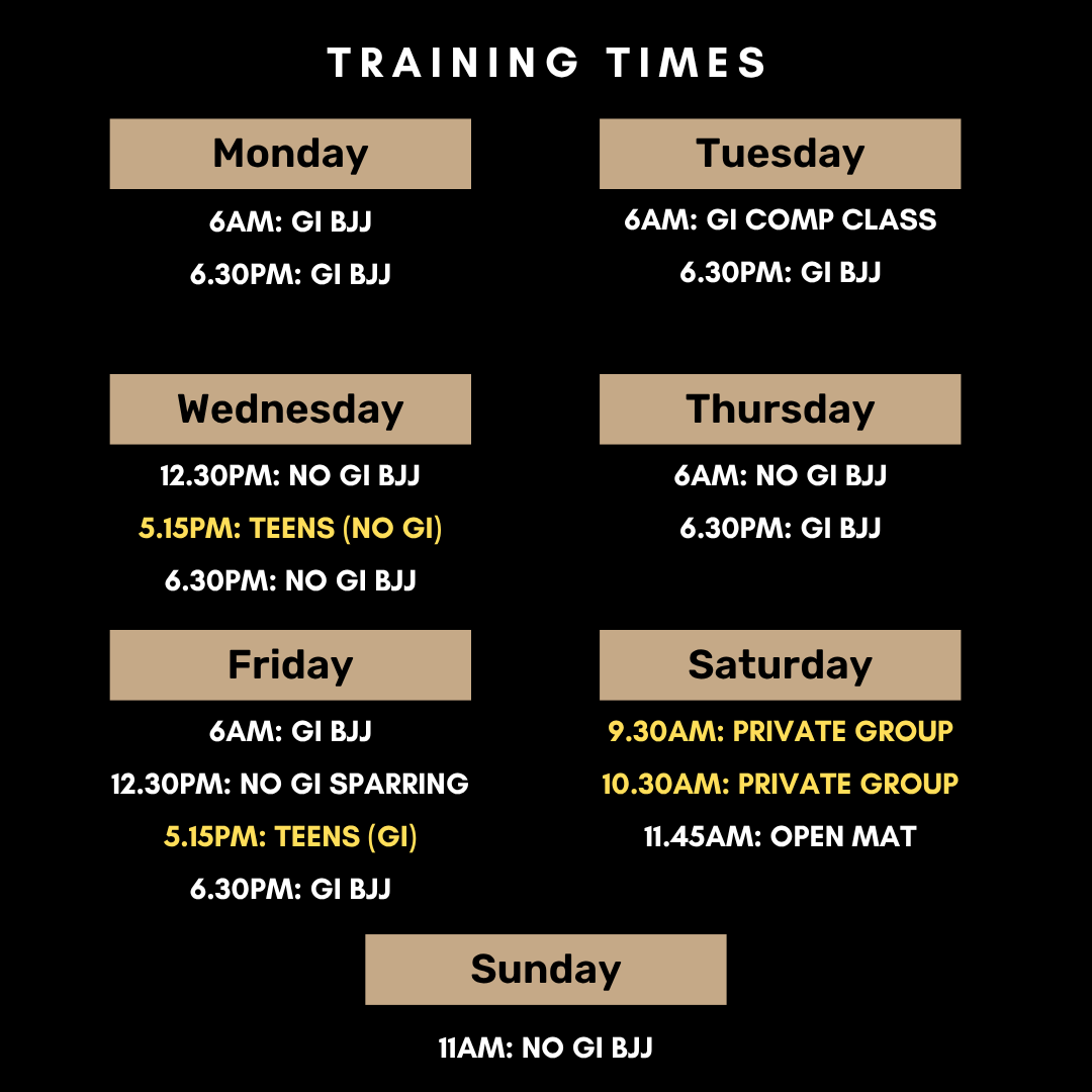 Talos Grappling Timetable