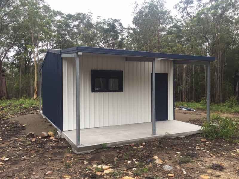 A Small House With A Porch In The Middle Of A Forest – South Kempsey NSW - Fair Dinkum Builds Macleay Valley Sheds