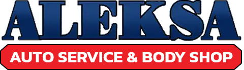 Aleksa Auto Service & Body Shop logo in blue, white, and red