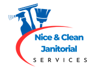 A logo for a company called nice & clean janitorial services