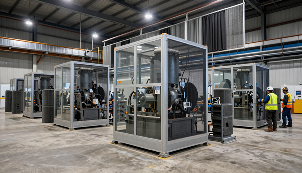 Impianto industriale con insonorizzazione