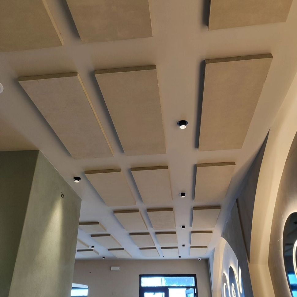 Pannelli acustici integrati in un ristorante