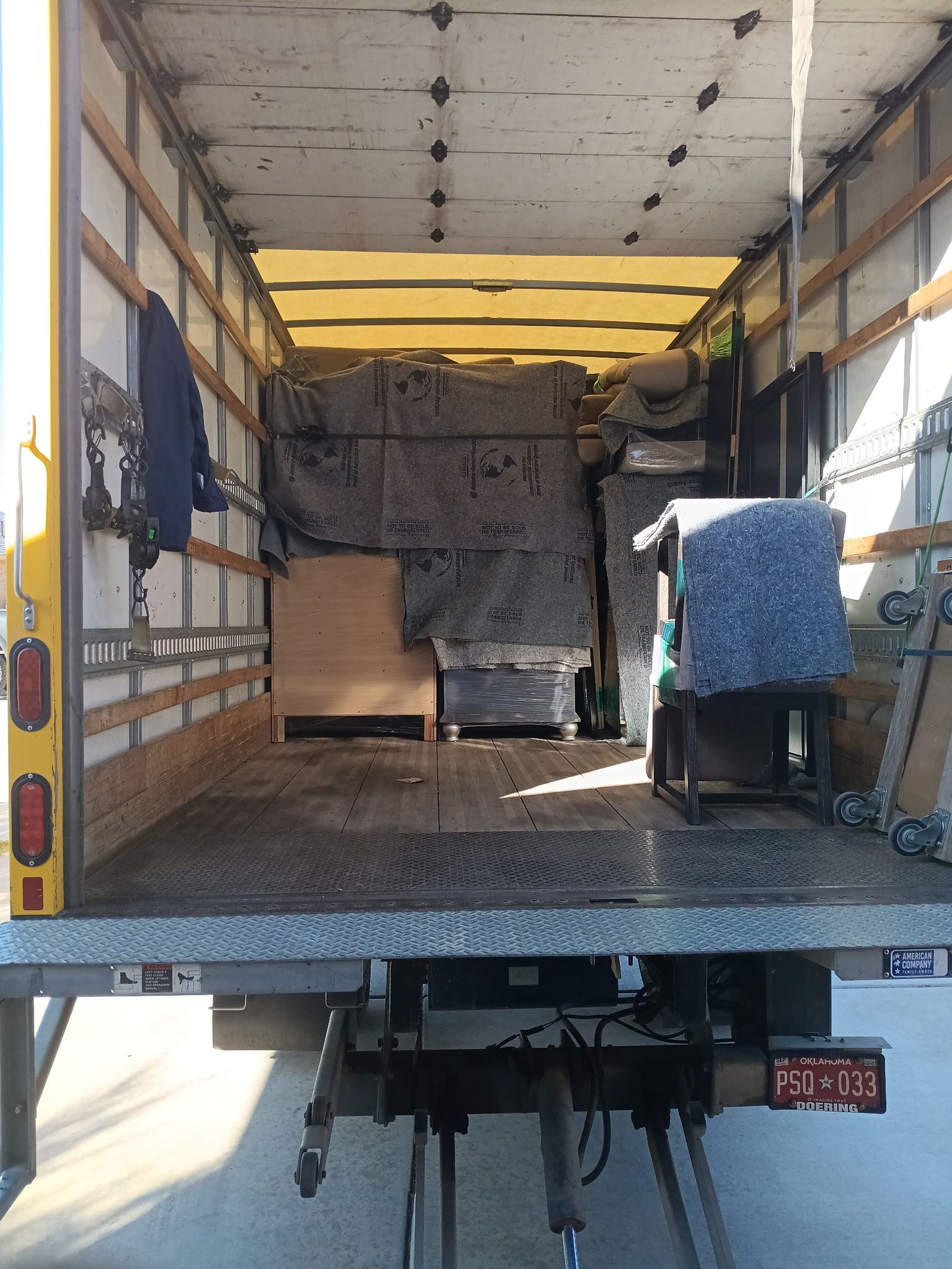 Moving truck loaded for a local move in Lubbock TX