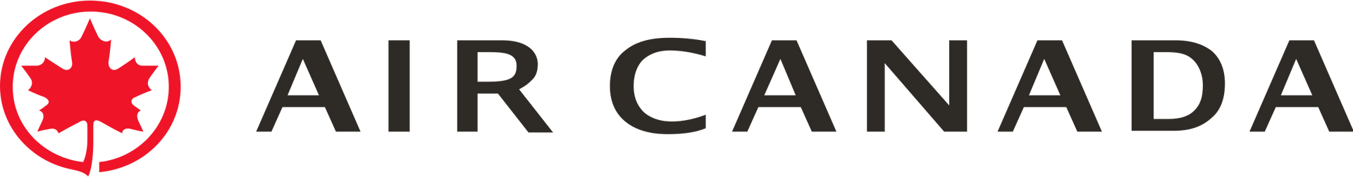 Air Canada logo with red maple leaf icon and black text on white background