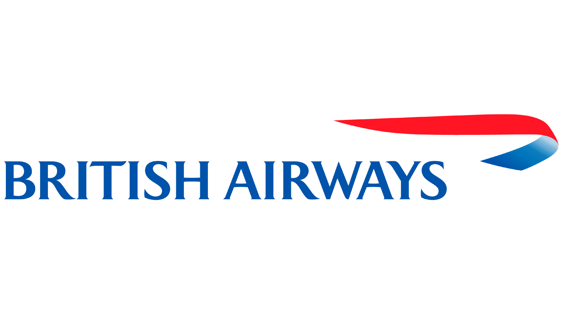 British Airways logo with blue text and red-and-blue stylized tail fin icon