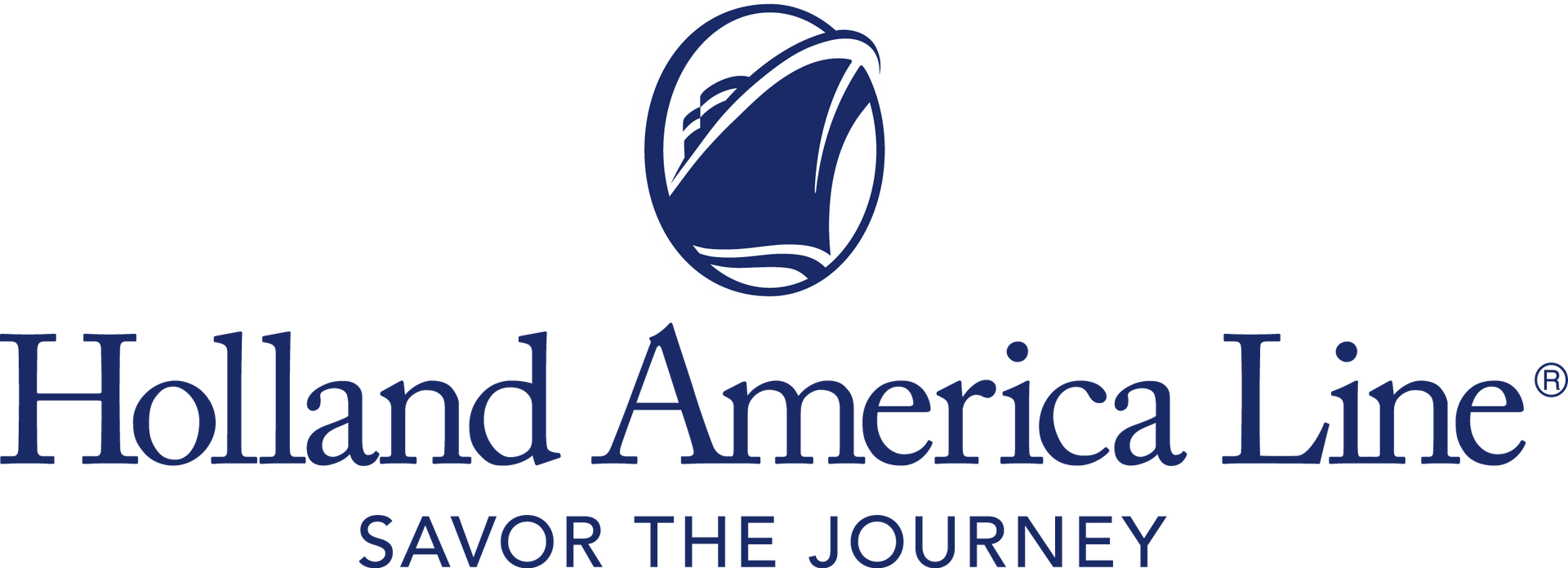 Holland America Line logo with blue ship icon and tagline “Savor the Journey”
