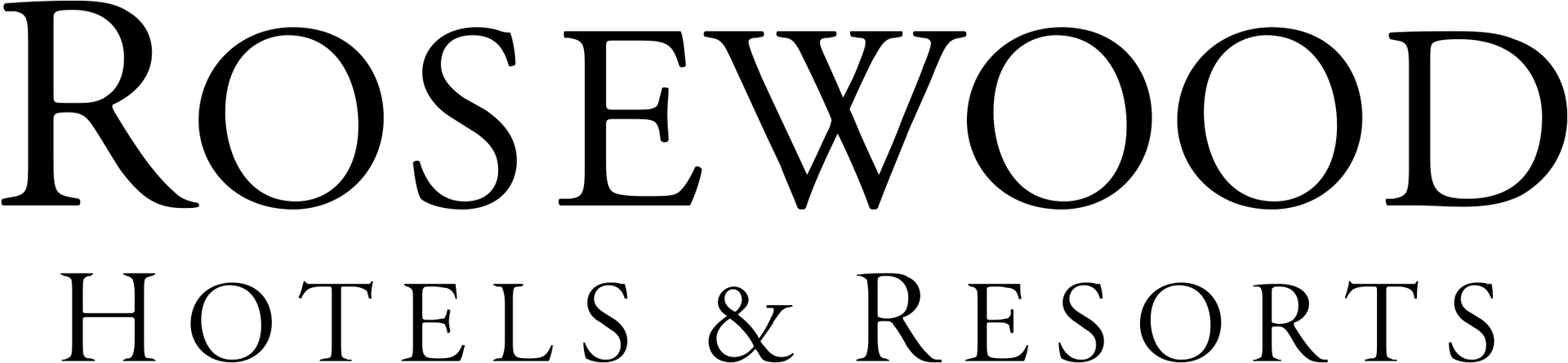 Rosewood Hotels & Resorts logo in black serif text on a white background