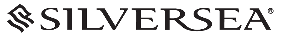 Silversea cruise line logo in black with stylized emblem on a white background