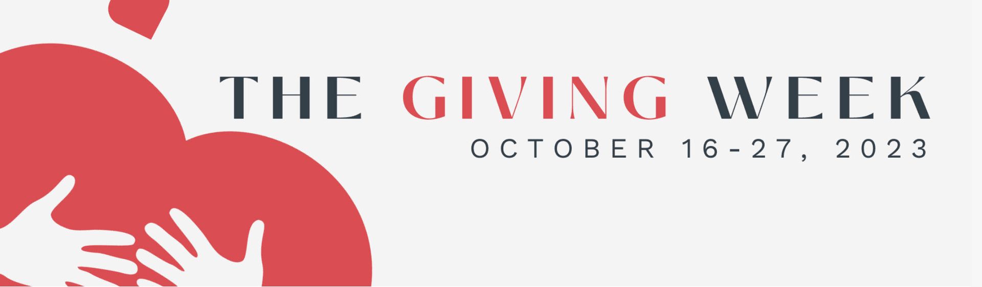 The giving week is taking place on october 16 - 27 , 2023.