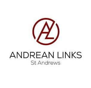 Andrean Links St Andrews logo in maroon and black on white background