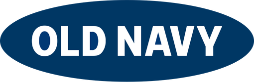 The old navy logo is blue and white on a white background.