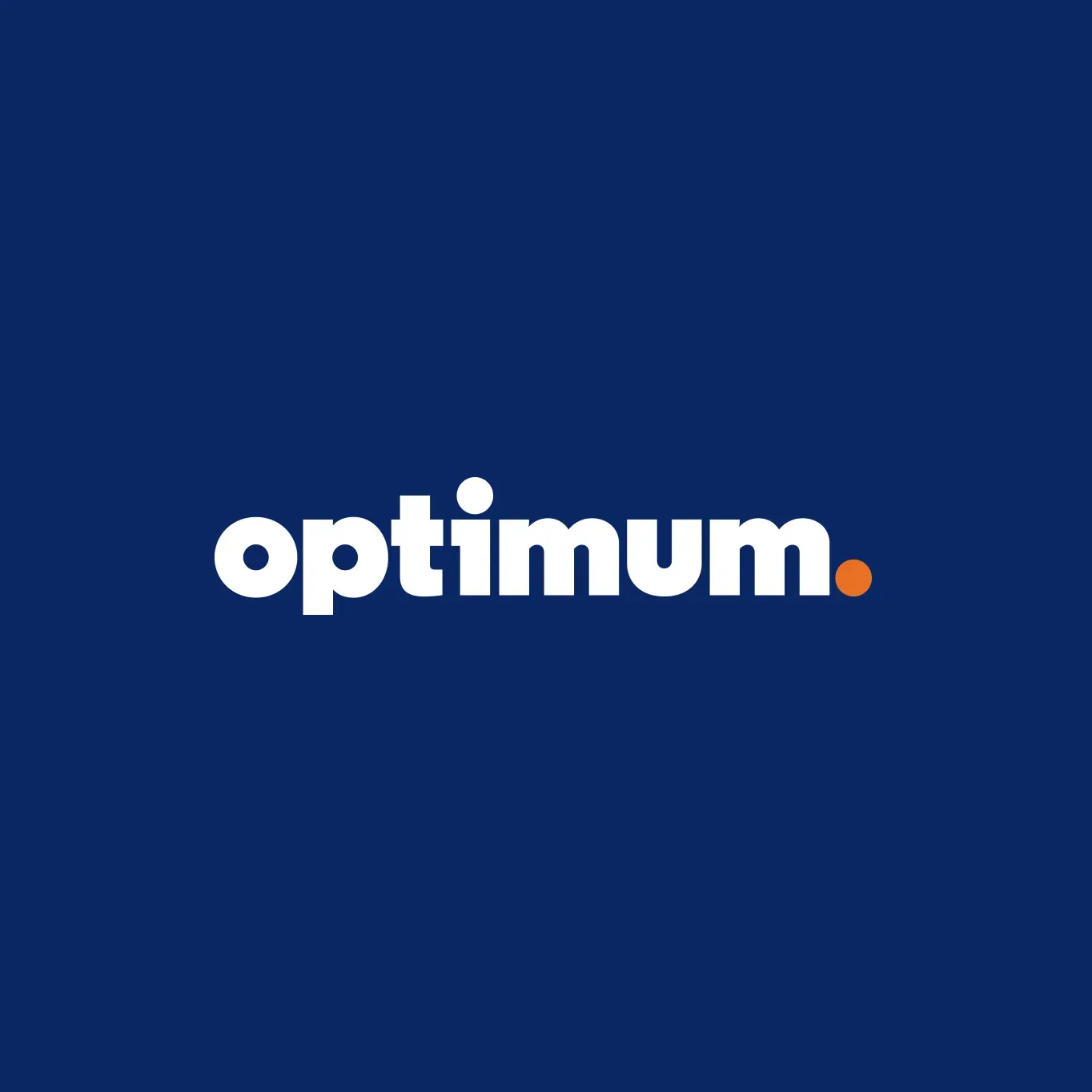 The optimum logo is on a blue background.