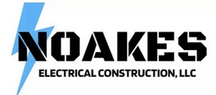 A logo for noakes electrical construction llc with a lightning bolt