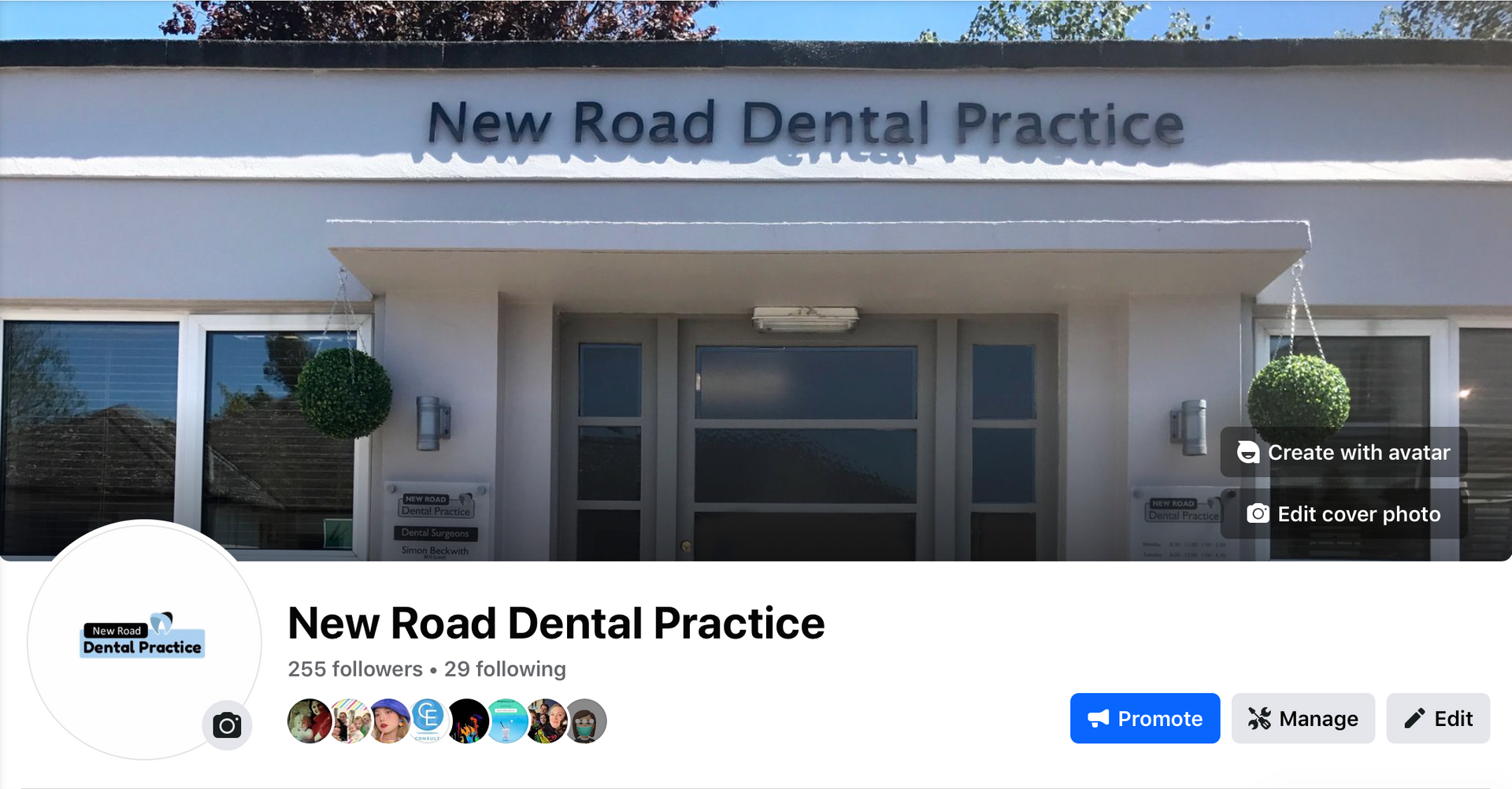 New Road Dental Practice storefront with signage over entrance.