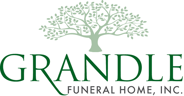 Grandle Funeral Home, Inc. logo with green tree graphic above the name