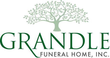 Grandle Funeral Home, Inc. logo with green tree graphic above the name