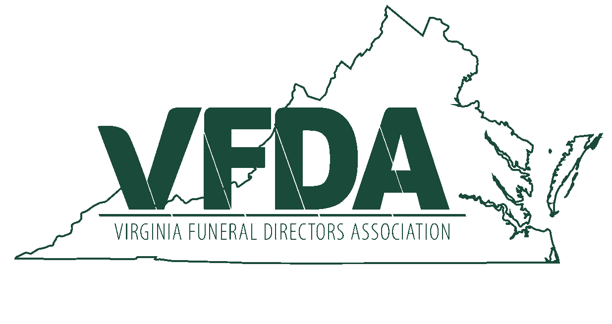 VFDA logo with dark green letters over a Virginia state outline and tag line beneath