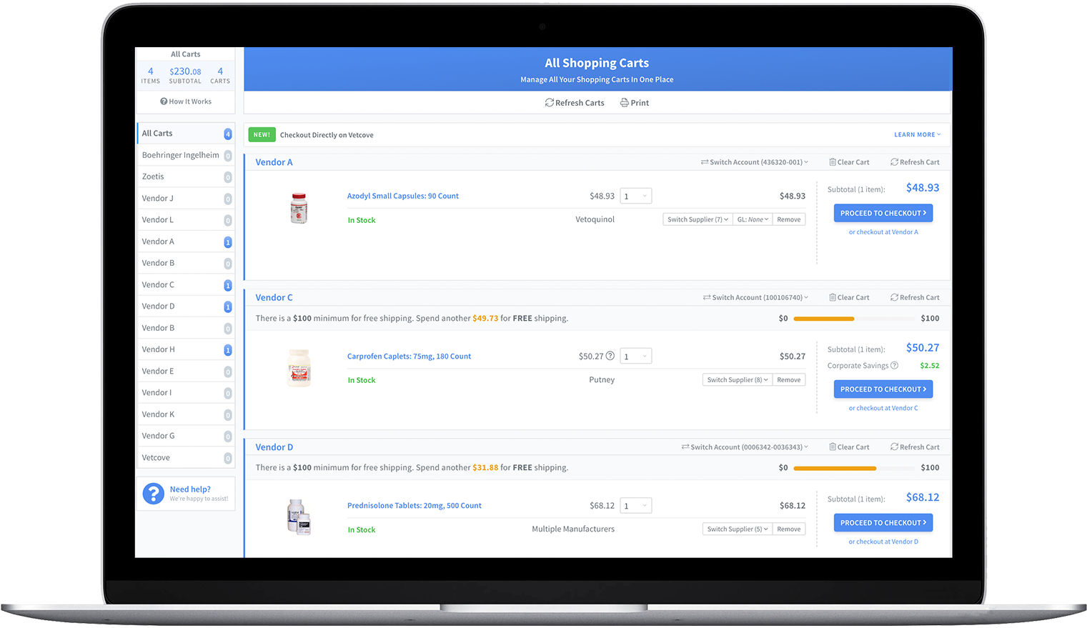 mockup of client portal