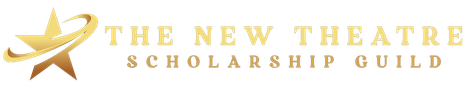 Gold logo for The New Theatre Scholarship Guild, with a star and text.
