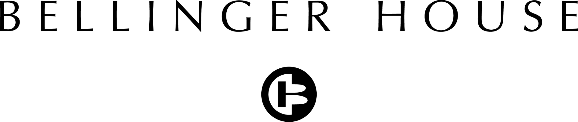 Bellinger House logo with black text and a circular black icon on a white background