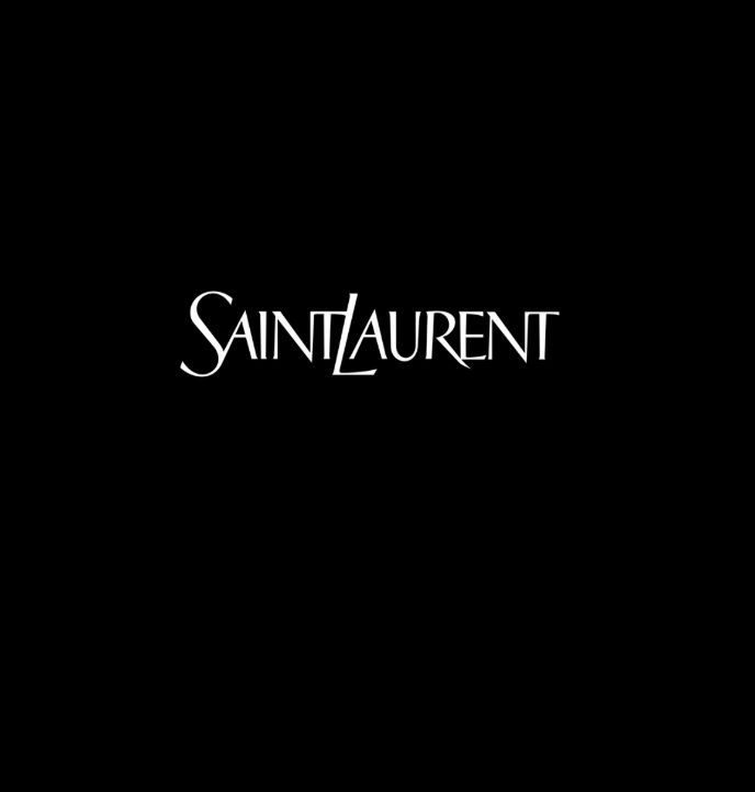 Saint Laurent logo in white on a black background