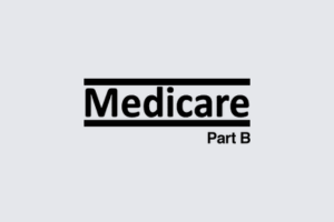 Medicare Part B logo in black text on a light gray background
