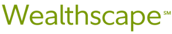 Wealthscape logo in green text with a small blue accent on white background