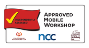 NCC Approved Mobile Workshop logo Logos for Caravan and Motorhome Club, NCC, and Camping and Caravanning Club.