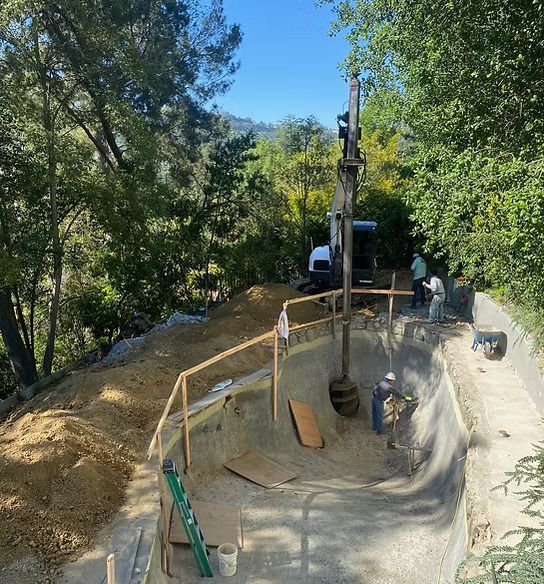 Lechner House pool construction