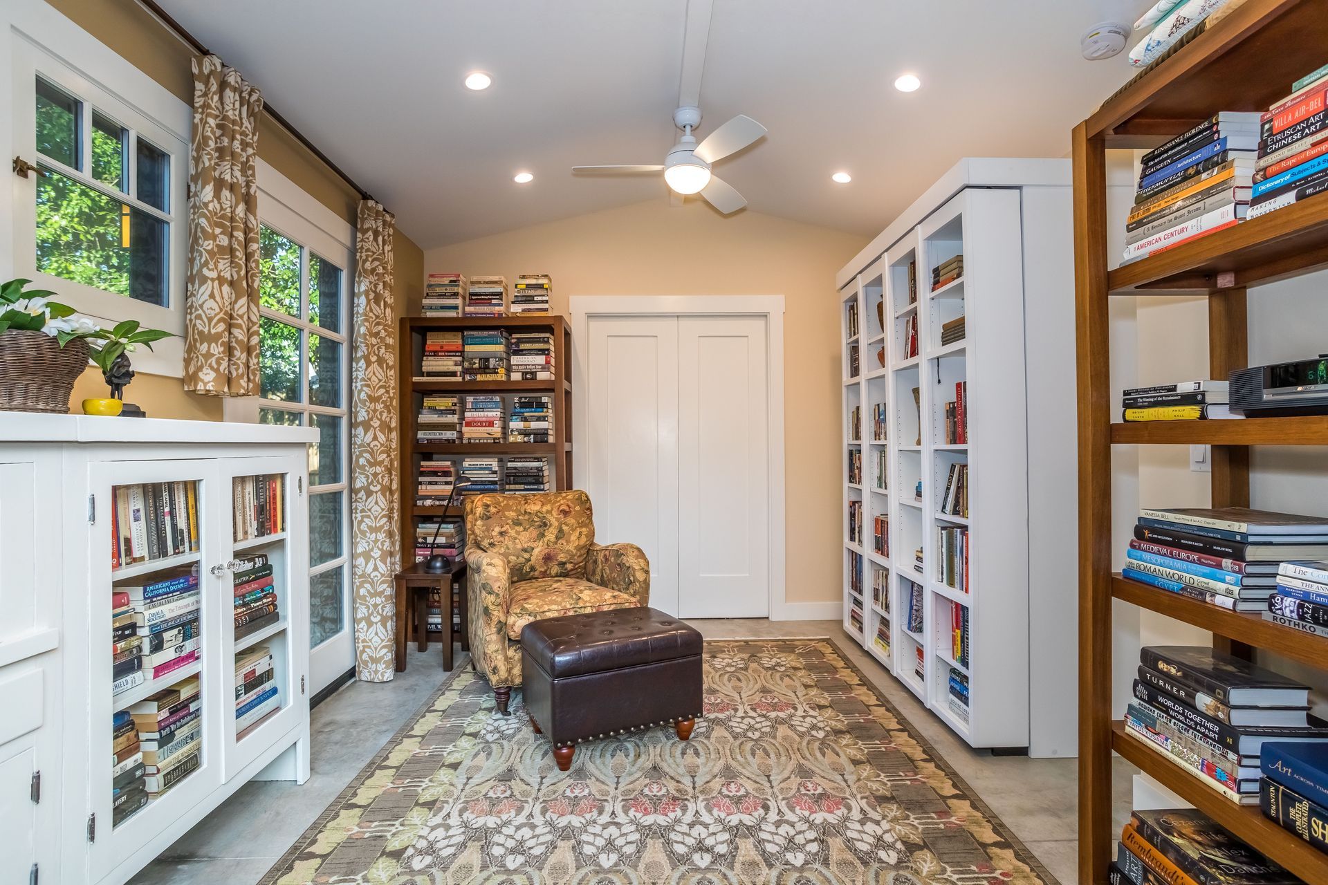 ADU with book shelves