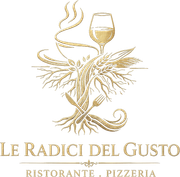 Logo dorato per il ristorante e pizzeria