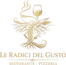 Logo dorato per il ristorante e pizzeria