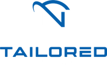 Blue Tailored logo with stylized T above the word &ldquo;TAILORED&rdquo;