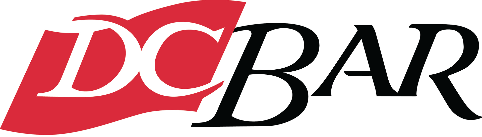 DC Bar logo with "DC" in white on a red flag shape, "BAR" in black.