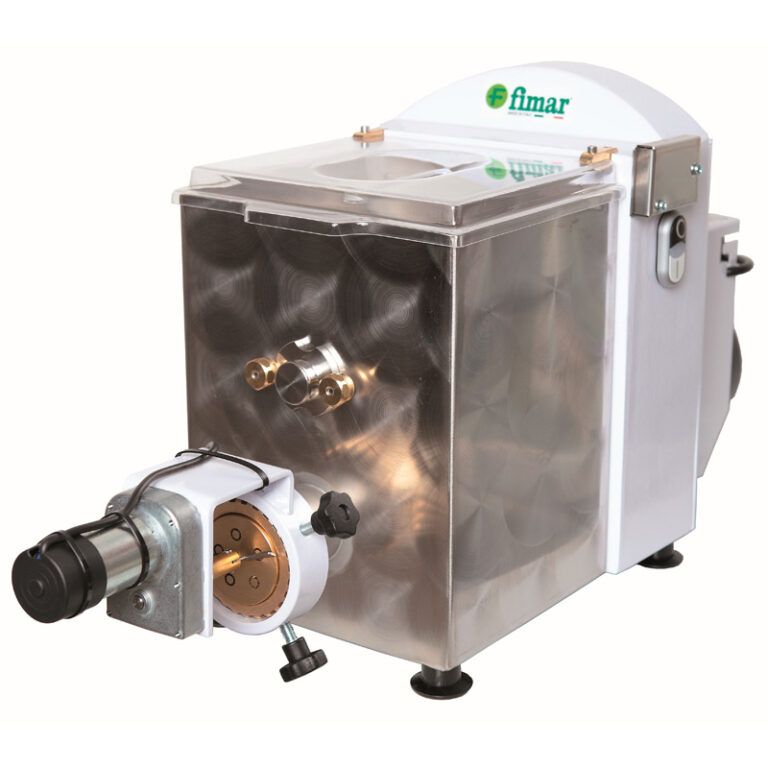 Macchina industriale in acciaio inox con un componente a forma di lente sulla parte anteriore, su sfondo bianco.