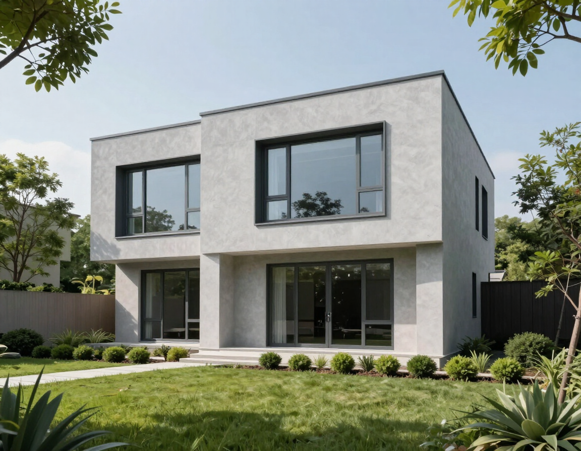 Facciata villa unifamiliare di nuova costruzione